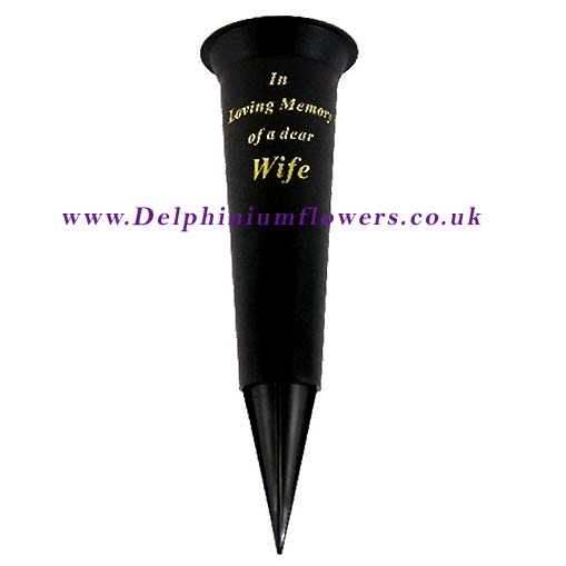 Black Grave Vase Cone Spike - Wife - Click Image to Close